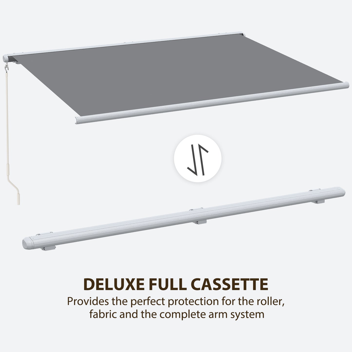 Outsunny 4x3m Full Cassette Electric And Manual Retractable Awning With Remote Controller For Patio Doors Grey