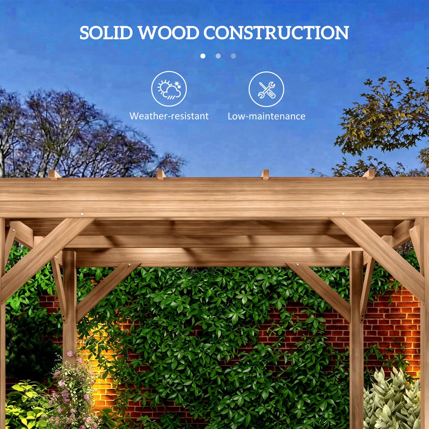 Outsunny 3 By 3 Meter Wooden Pergola Kit Garden Gazebo Shelter With Stable Structure For Climbing Vines Dark Brown