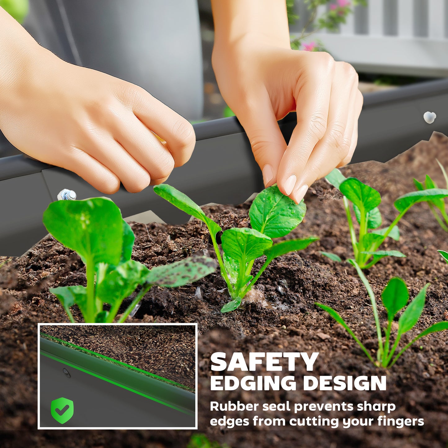 Outsunny Set Of Two 181 X 93 Cm Galvanised Steel Planters In Dark Grey For Raised Garden Beds