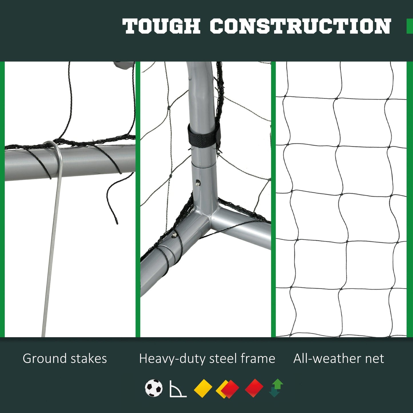 SPORTNOW 6ft x 2ft Football Goal, Football Net for Garden with Ground Stakes, Quick and Simple Set Up - ALL4U RETAILER LTD