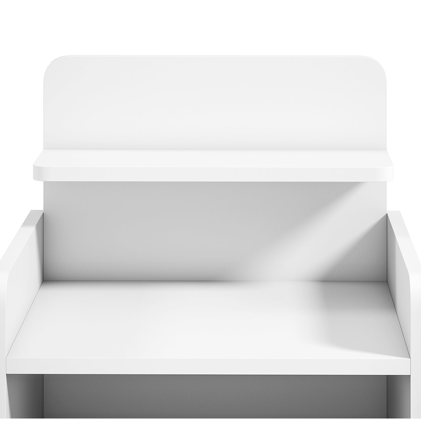 HOMCOM Bedside Cabinet With Drawer And Shelves White Nightstand For Living Room And Bedroom