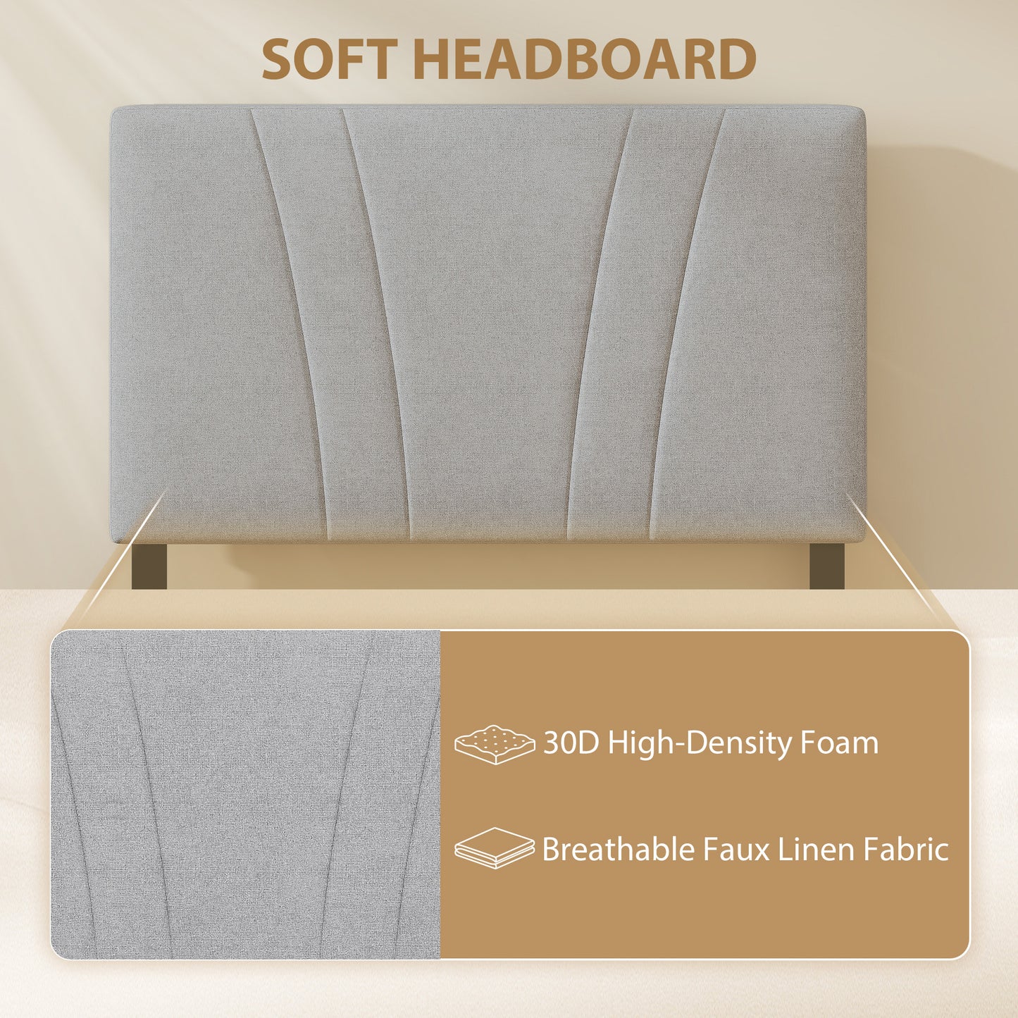 HOMCOM 3FT Single Bed Frame With Upholstered Headboard And Underbed Storage In Black And Light Grey