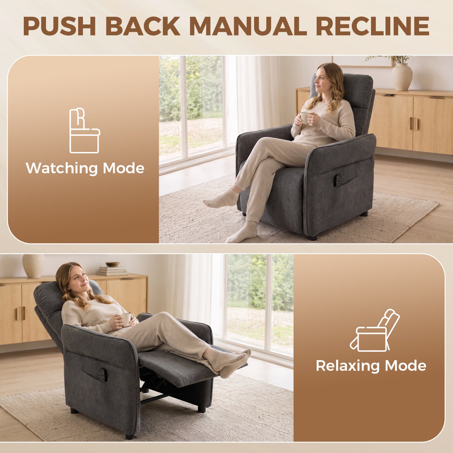 Homcom Push Back Recliner With Massage And Lower Back Heat