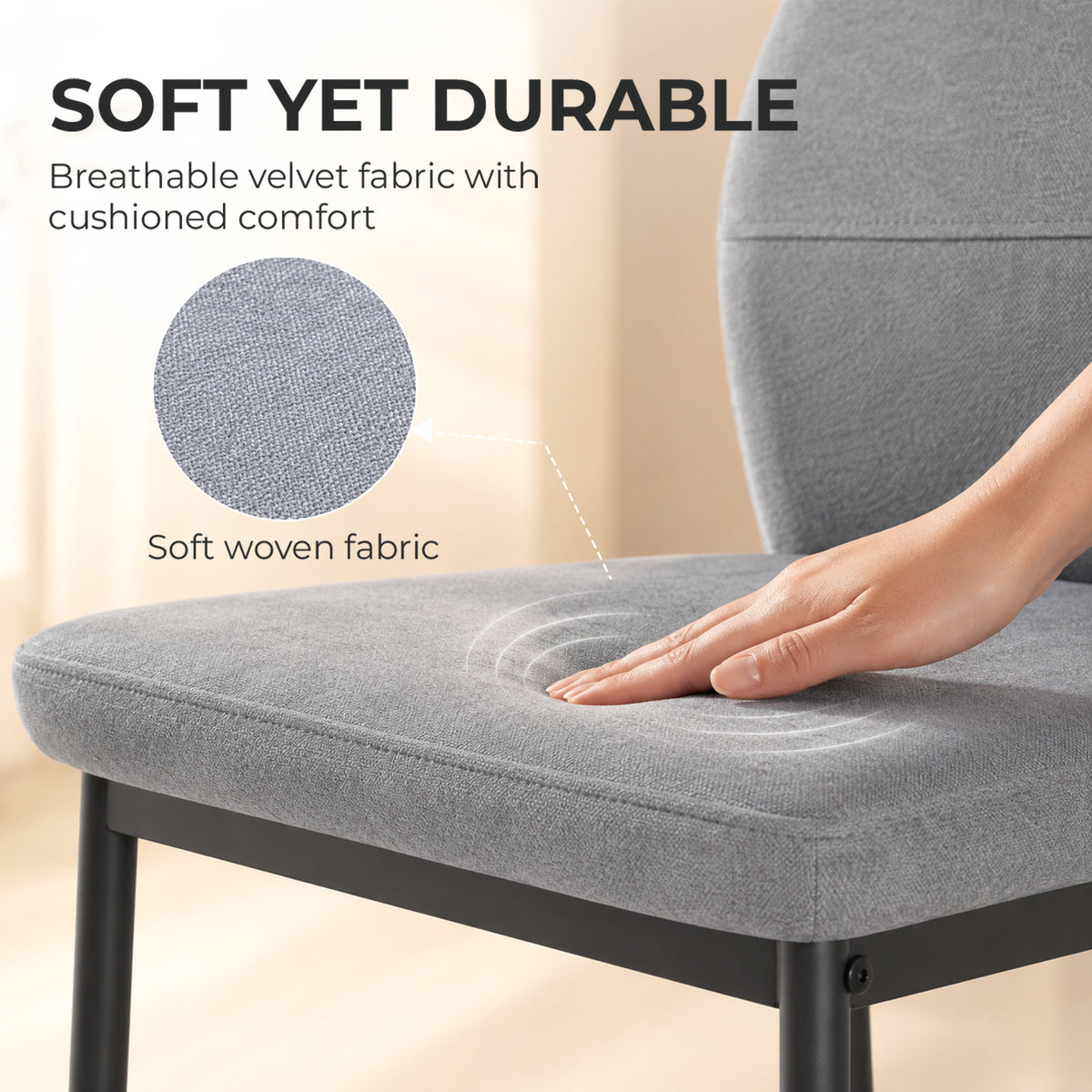 HOMCOM Velvet Bar Stools Set Of 2 With Footrest And Backrest Grey