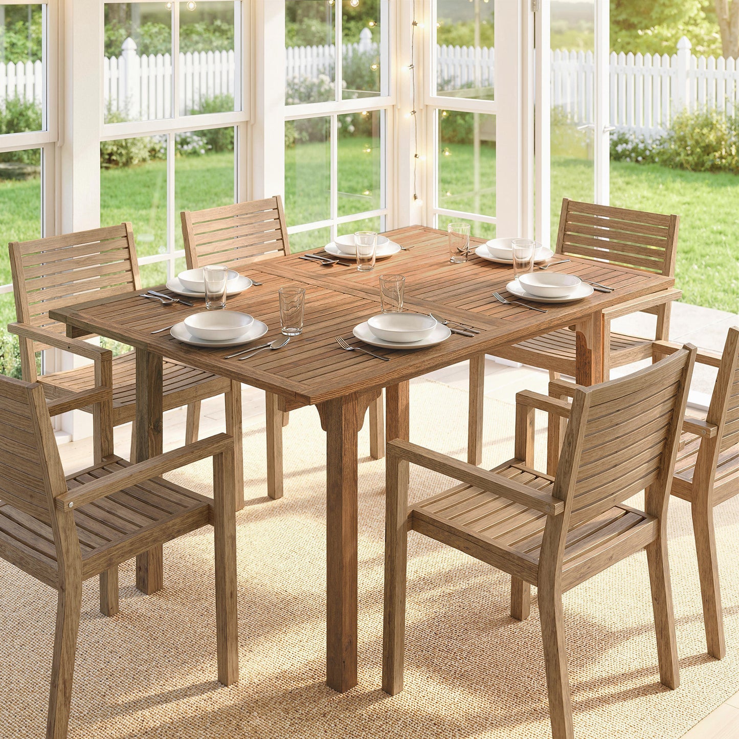 Outsunny Extending Garden Table For 6-8 With Hidden Butterfly Extension Acacia Wood Slatted Top For Balcony
