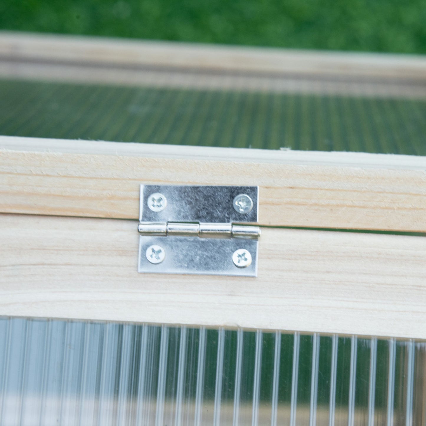 Outsunny Wooden Cold Frame Grow House With Openable Top Cover Polycarbonate Panels Flowers Vegetables 90x52x50cm