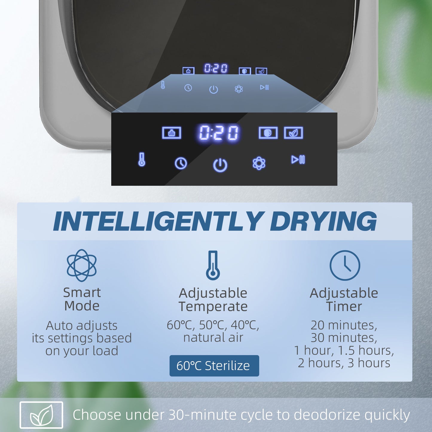 HOMCOM 2.5kg Vented Tumble Dryer With Smart Mode 800W Compact Stainless Steel Tub Silver Tone