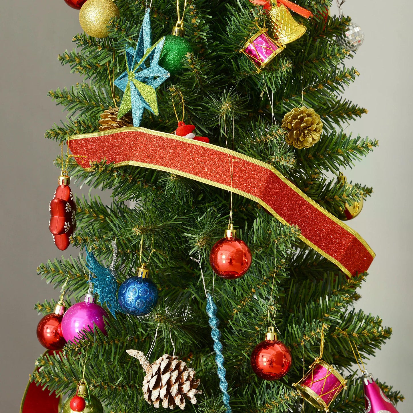 HOMCOM 1.5m Green Artificial Christmas Pine Tree with Sturdy Plastic Base - ALL4U RETAILER LTD