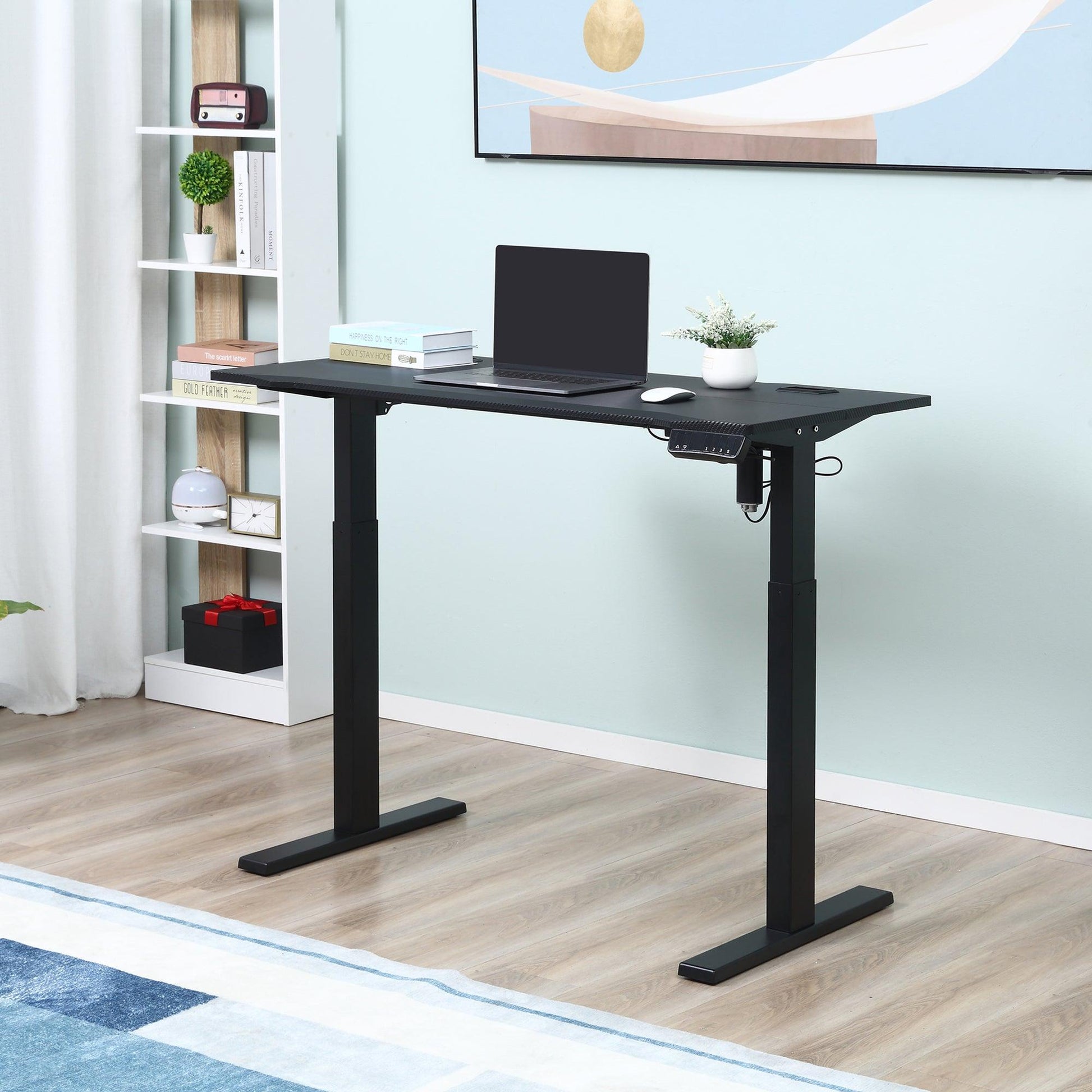 Vinsetto Electric Height Adjustable Standing Desk - 120x60 cm - Black - ALL4U RETAILER LTD