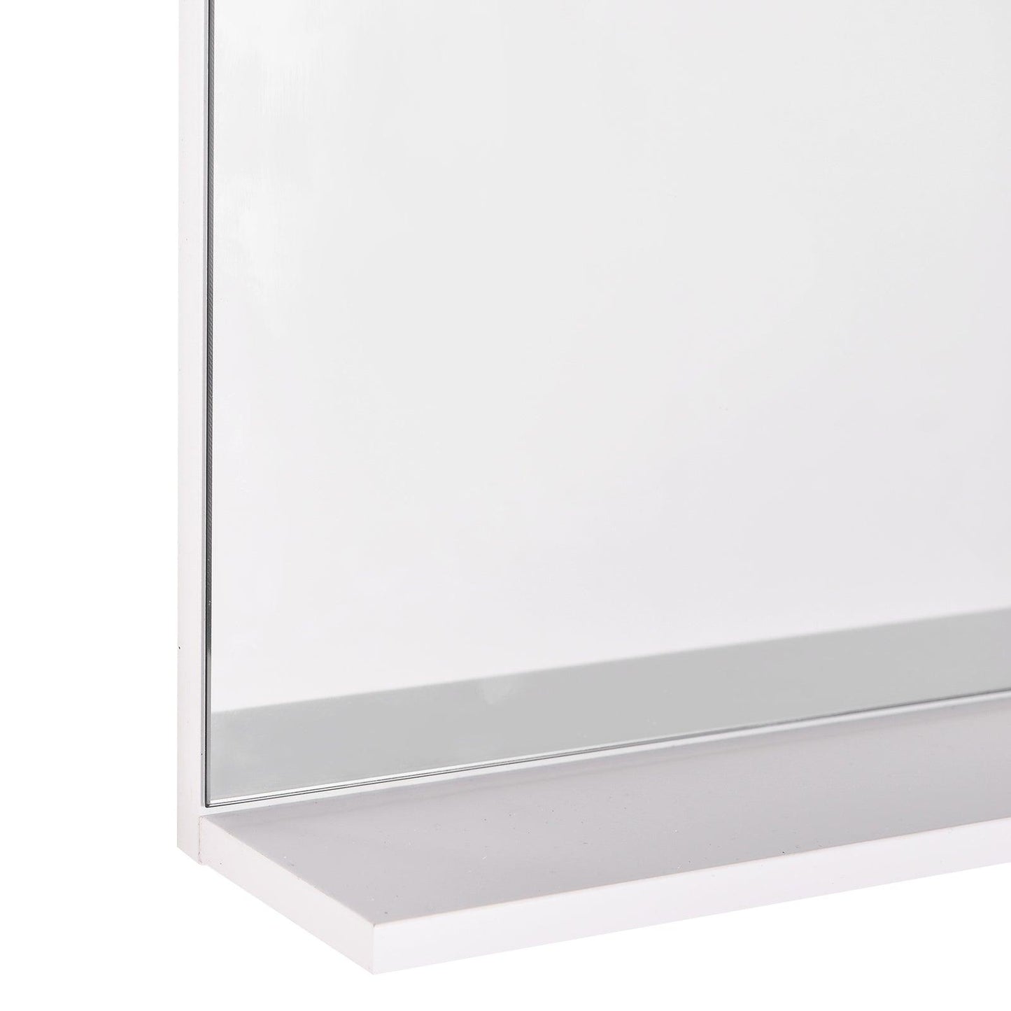 Kleankin Modern White Bathroom Mirror with 3-Tier Storage - ALL4U RETAILER LTD