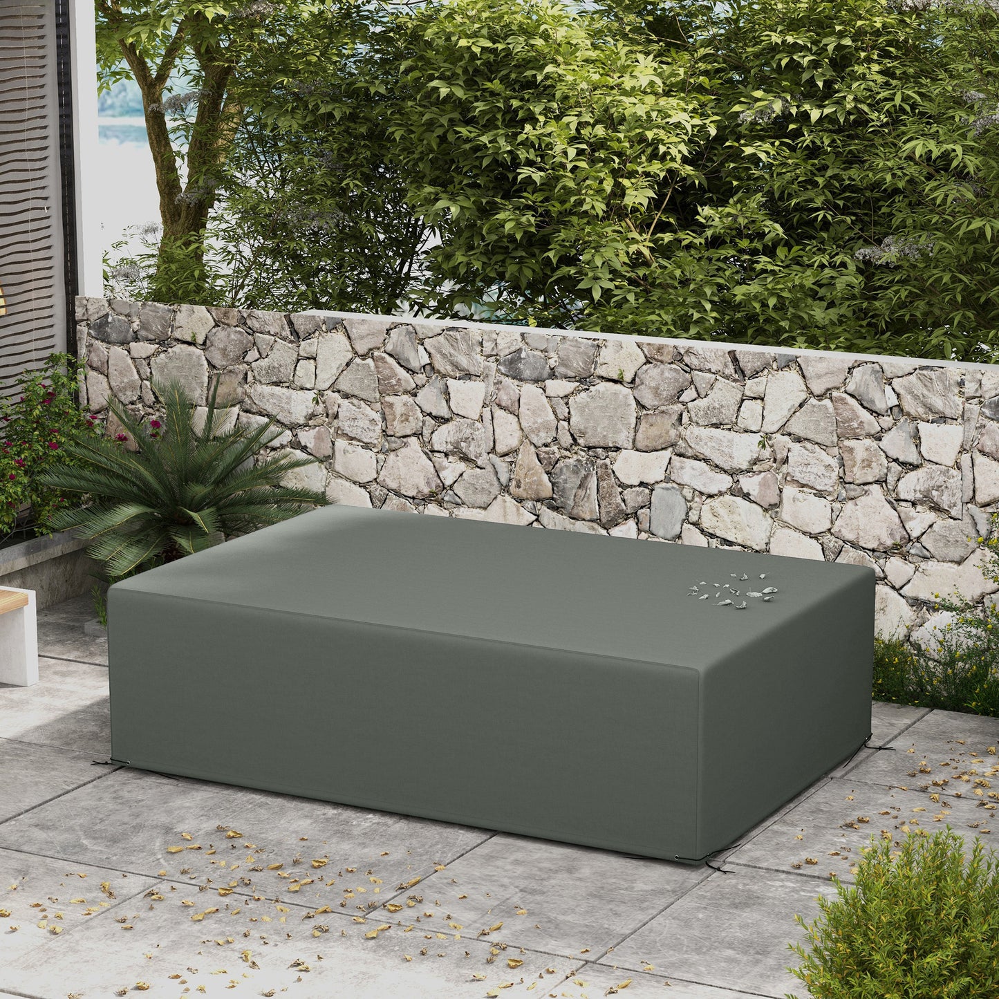 Outsunny Waterproof Furniture Cover for Rectangular Sofa Table Set 600D Oxford Fabric Dark Grey 245 x 165 x 66 cm