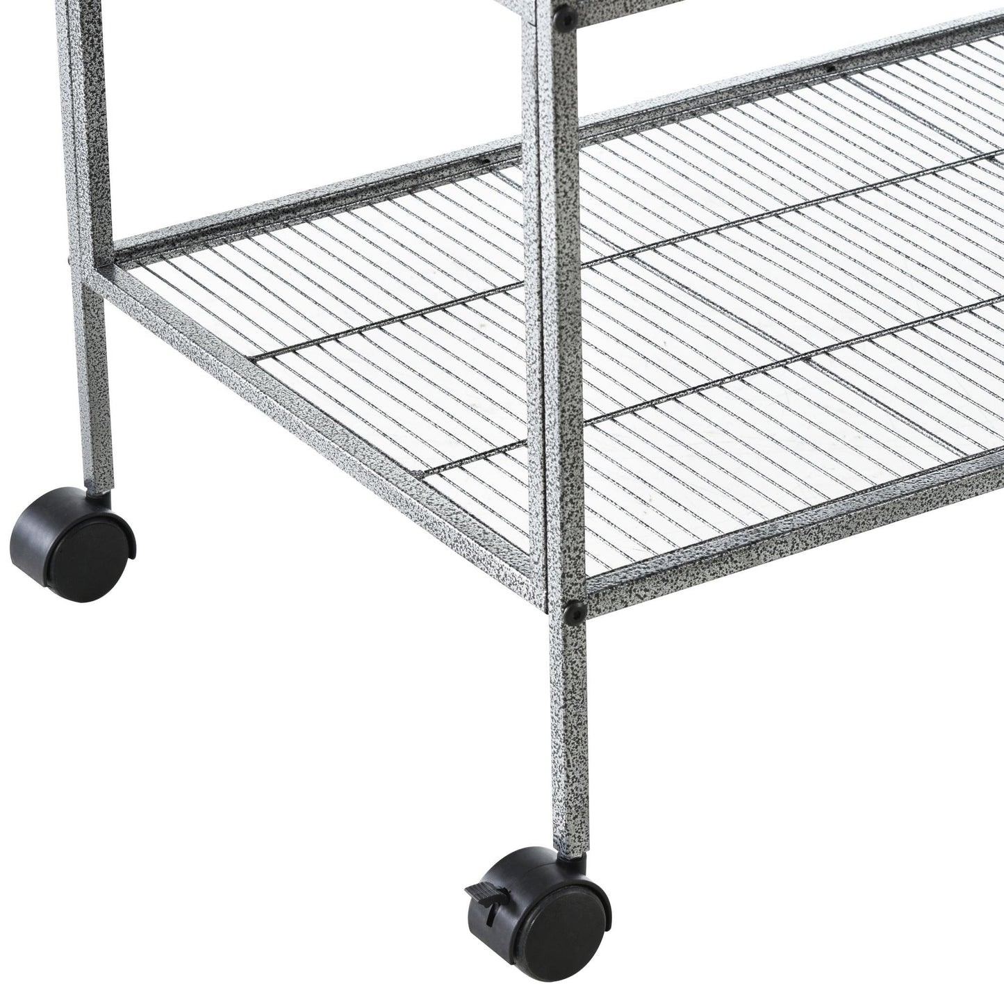 PawHut Double Rolling Metal Bird Cage with Storage Shelf and Food Container - ALL4U RETAILER LTD