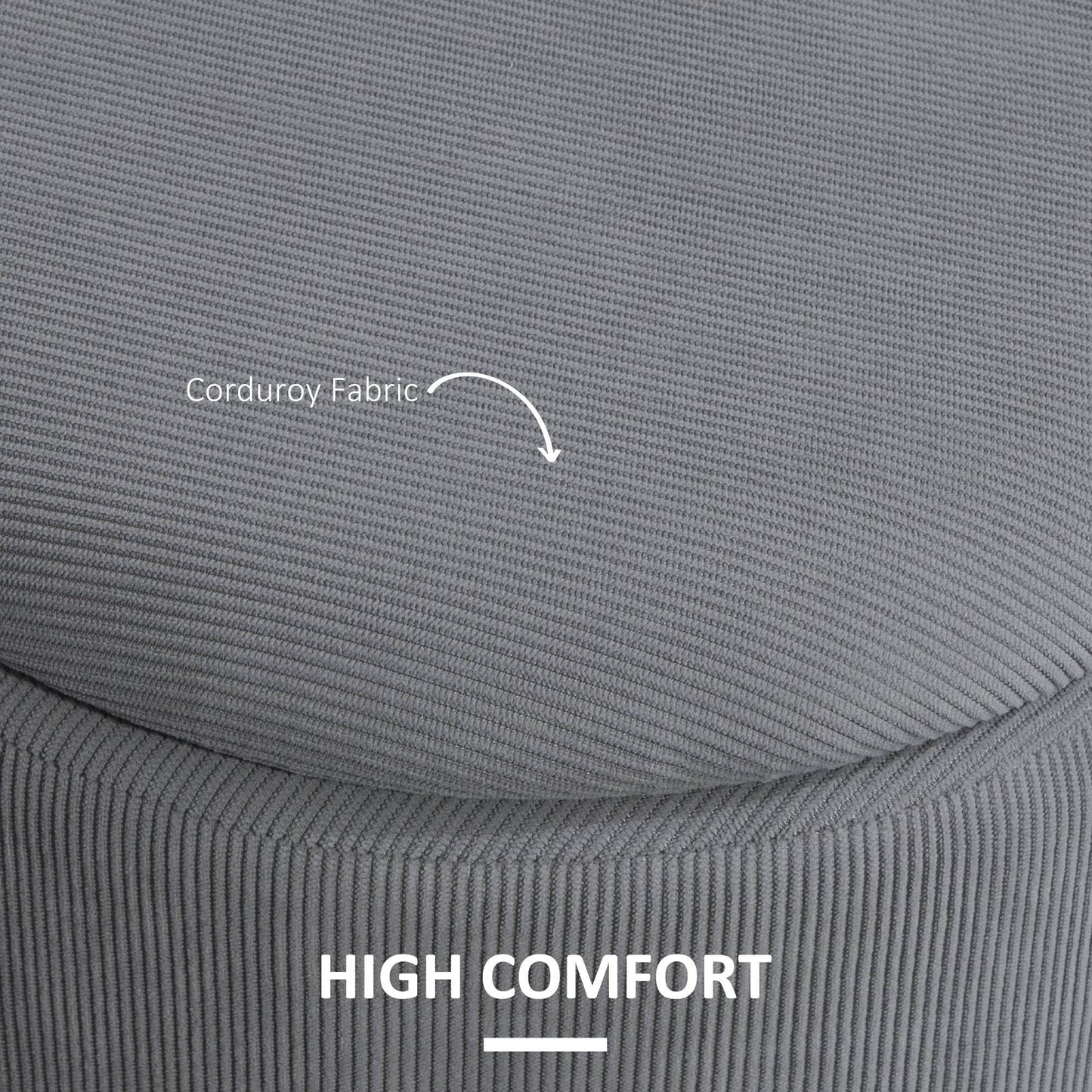 HOMCOM Stylish Nesting Storage Ottomans with Cushioned Tops - Light Grey - ALL4U RETAILER LTD