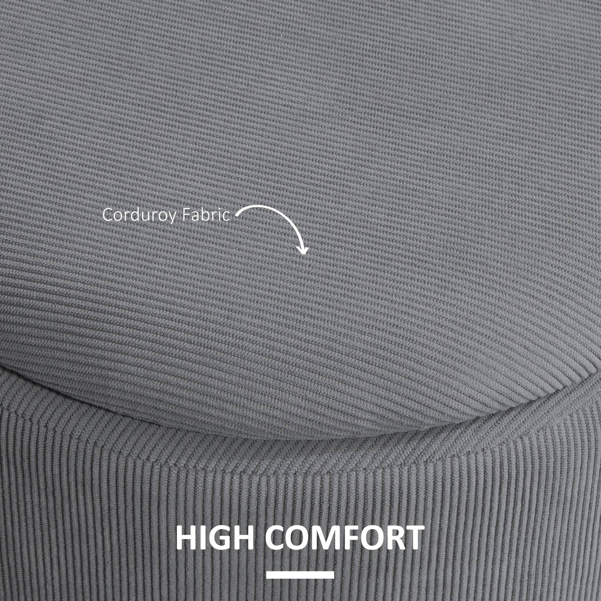 HOMCOM Stylish Nesting Storage Ottomans with Cushioned Tops - Light Grey - ALL4U RETAILER LTD