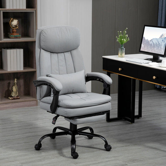 Vinsetto Vibration Massage Office Chair with Heat, Microfibre, Grey - ALL4U RETAILER LTD