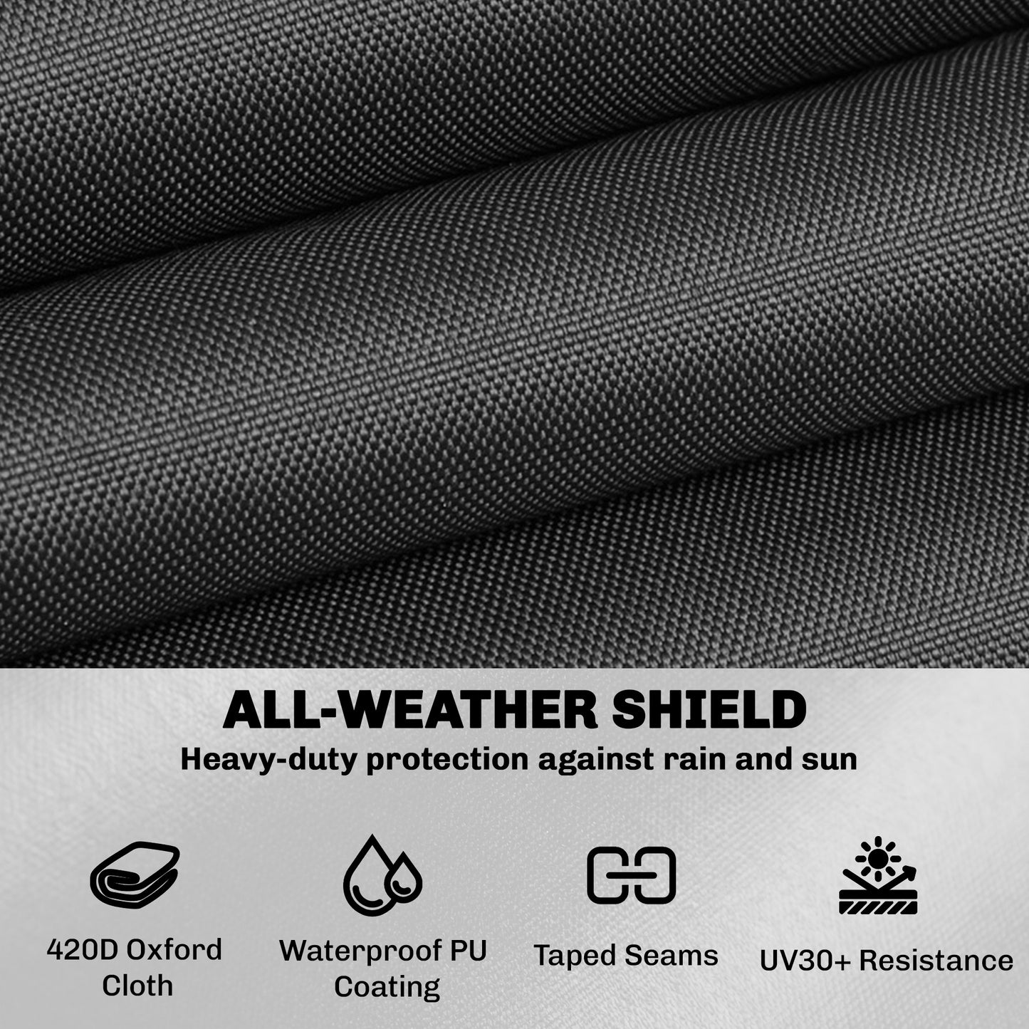 Outsunny Waterproof Garden Furniture Cover With Air Vent 420D Oxford Fabric 125 x 125 x 74 cm Black