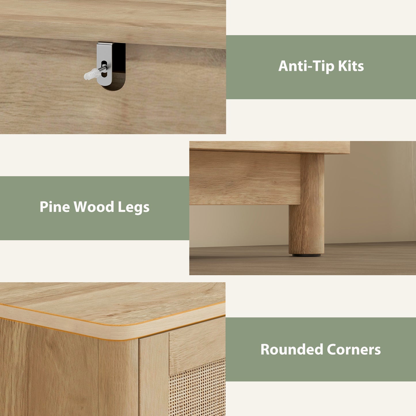 HOMCOM 76 Cm Wide Oak Chest Of Drawers With Three Drawers For Bedroom Organization
