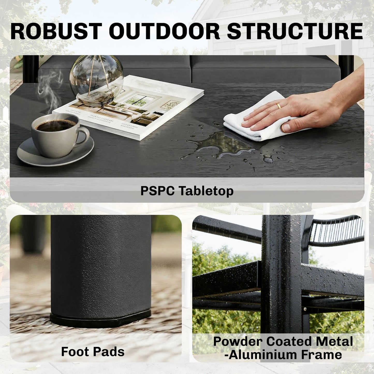 Outsunny 4 Seater Rattan Garden Furniture Set With 2 Armchairs Loveseat Coffee Table Cushions Dark Grey