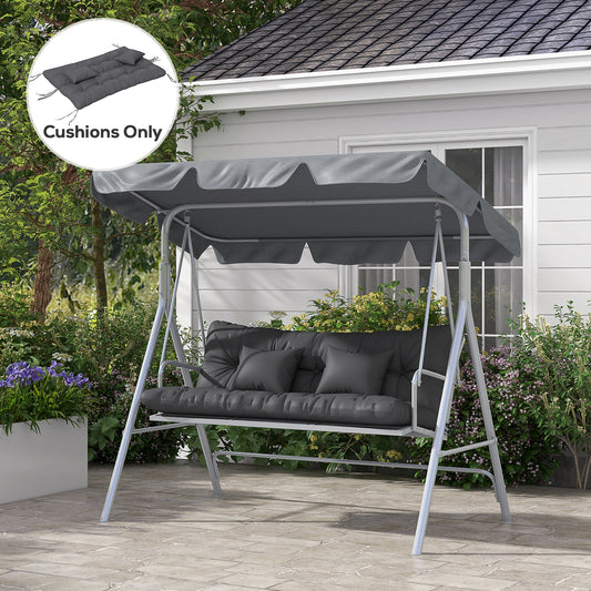 Outsunny Charcoal Grey Outdoor Chair Cushion Set: 4-Piece Comfort Package with Back & Seat Pads and 2 Pillows - ALL4U RETAILER LTD