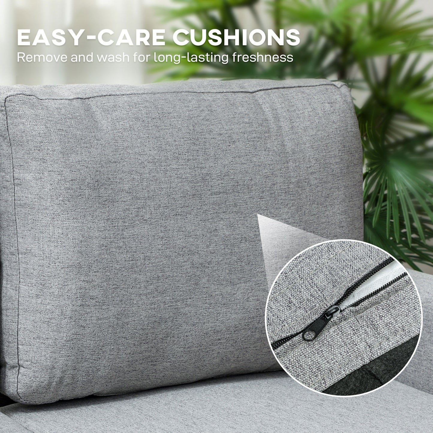HOMCOM Three Seater Storage Sofa Bed Grey With Hidden Chaise Storage And Linen Look Upholstery