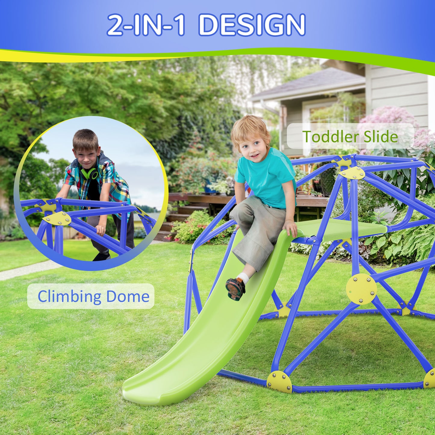 AIYAPLAY Children's Outdoor Climbing Structure with Slide and Platform for Ages 3-10 - ALL4U RETAILER LTD