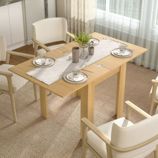 HOMCOM Extendable Rectangular Dining Table For 4 To 6 People 70 To 140 Cm Wood Effect Finish