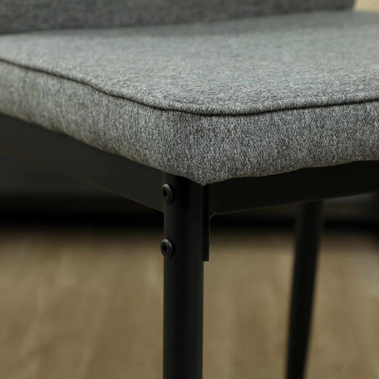 HOMCOM Velvet Dining Chairs Set Of 2 Armless Upholstered Kitchen Chairs With Metal Legs Curved Back And Padded Seat Grey