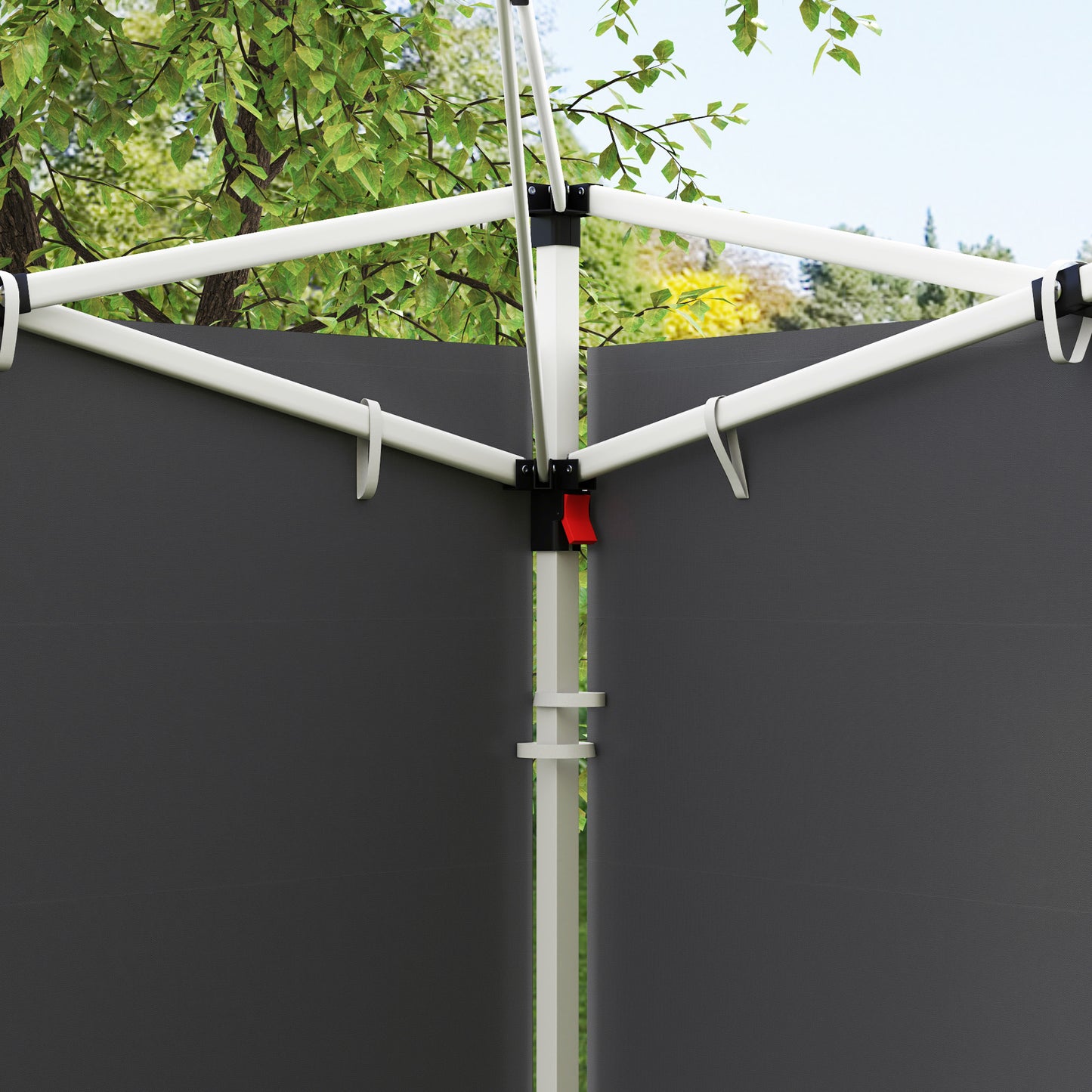 Outsunny 3 Meter Gazebo Side Wall Panel With Window Replaceable Dark Grey UV Proof Weather Resistant