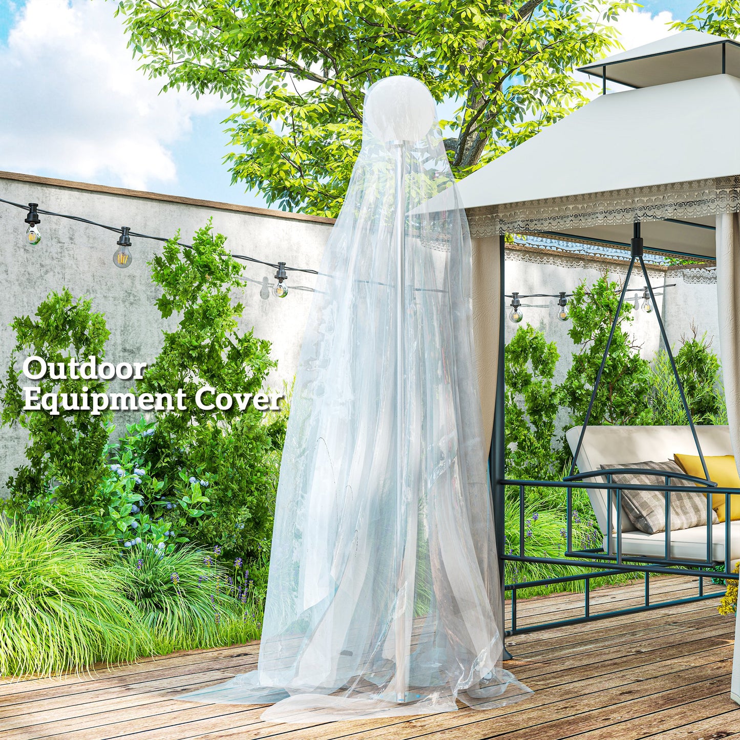 Outsunny 6x10m Heavy Duty Polypropylene Greenhouse Cover Replacement UV Resistant Waterproof Clear Polytunnel Cover