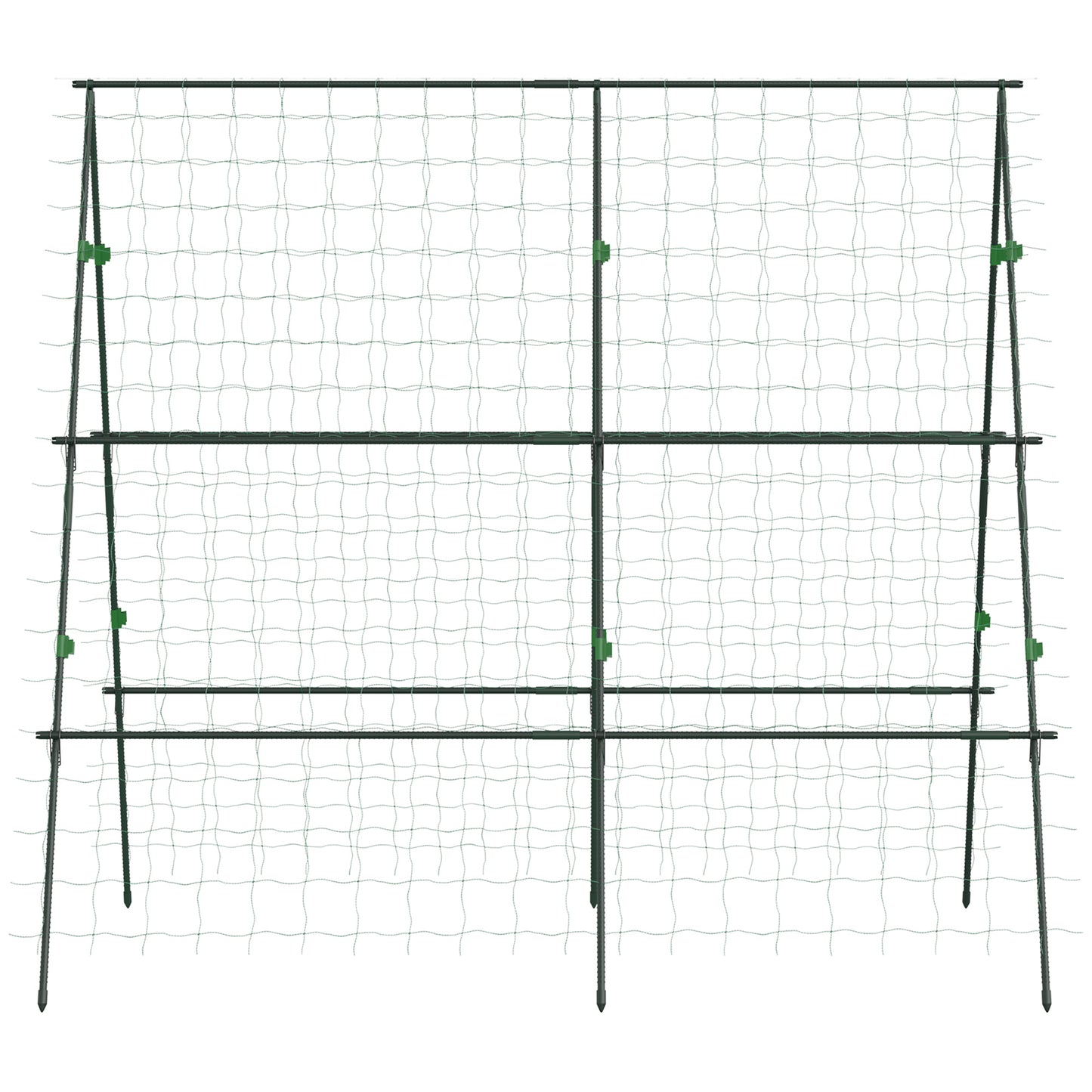 Outsunny Garden Cucumber Trellis With Climbing Net A Frame Plant Support Adjustable For Raised Beds Vegetables