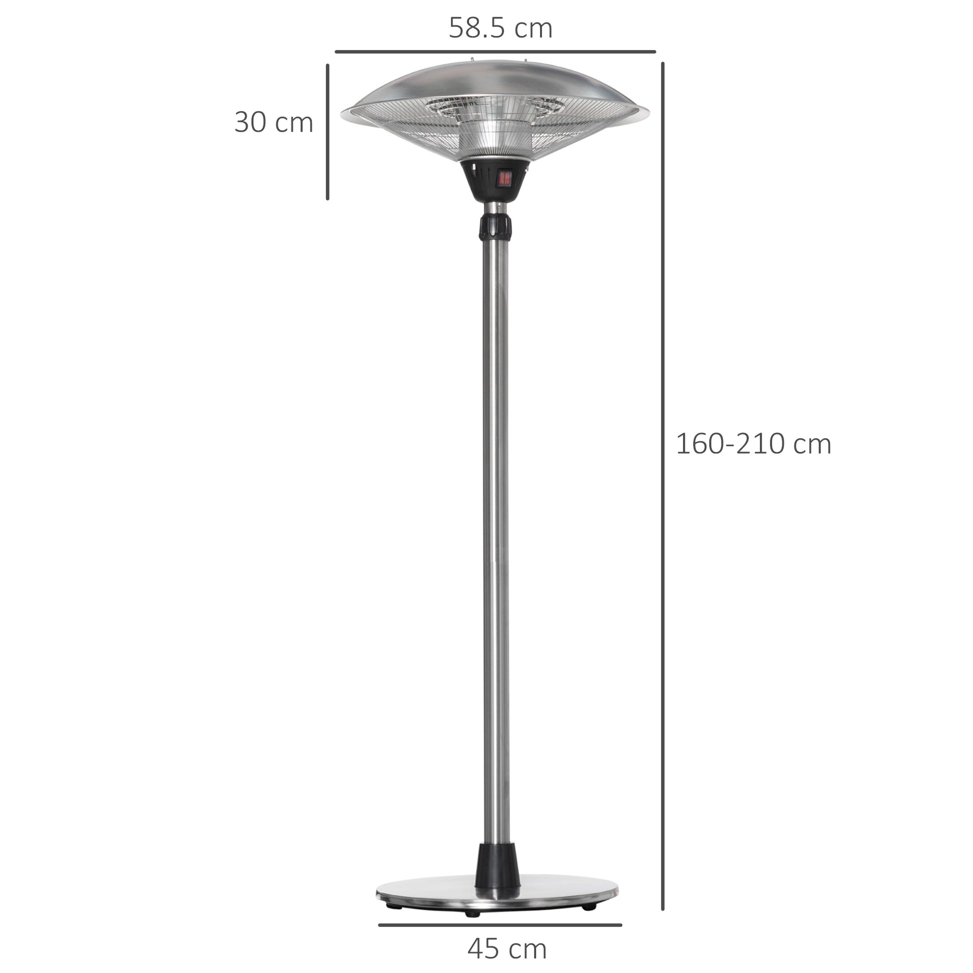 Outsunny 3000W Infrared Freestanding Electric Patio Heater with Adjustable Height and Long Power Cable - ALL4U RETAILER LTD