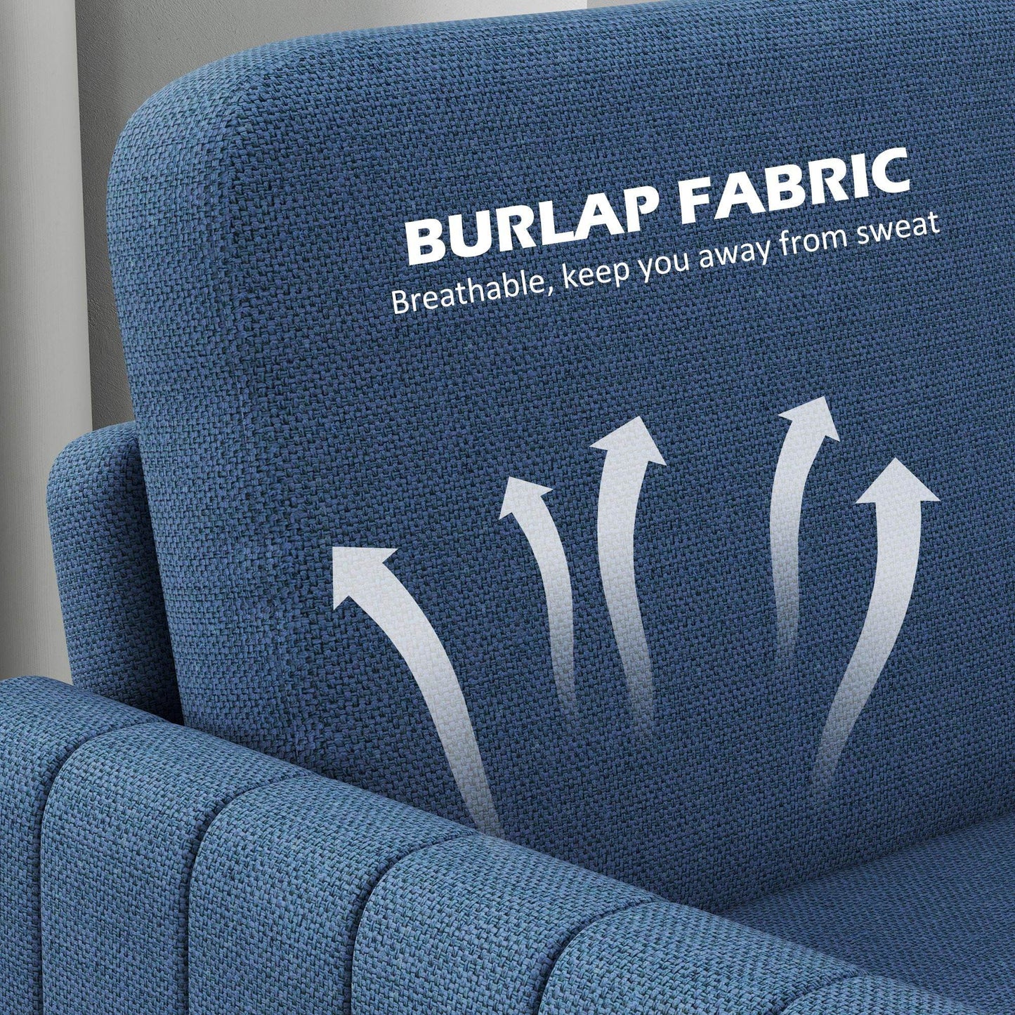 HOMCOM Contemporary Blue Linen-Look Compact Two-Seater Sofa - ALL4U RETAILER LTD