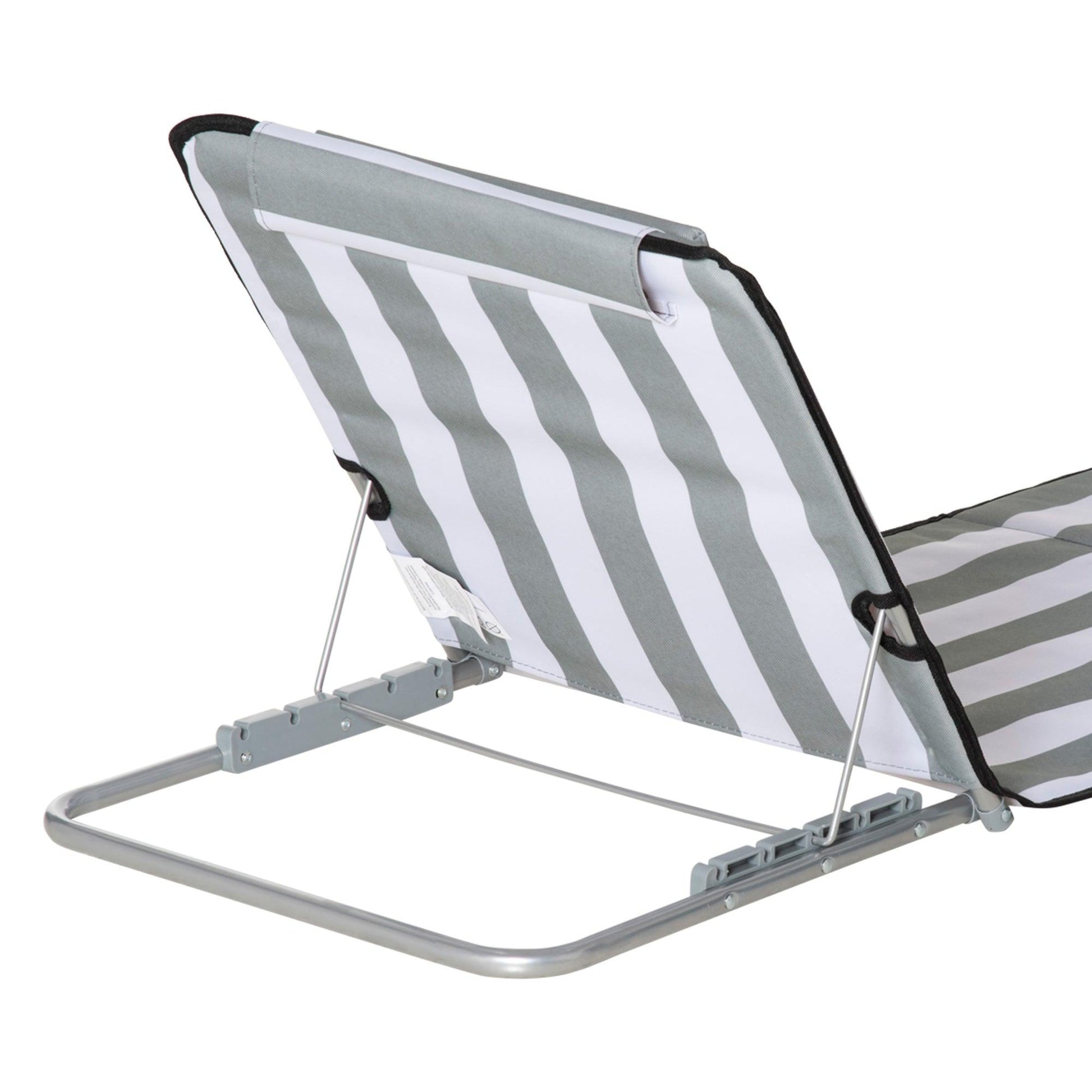 Outsunny 2-Pack Foldable Beach Chair Set, Light Grey - ALL4U RETAILER LTD