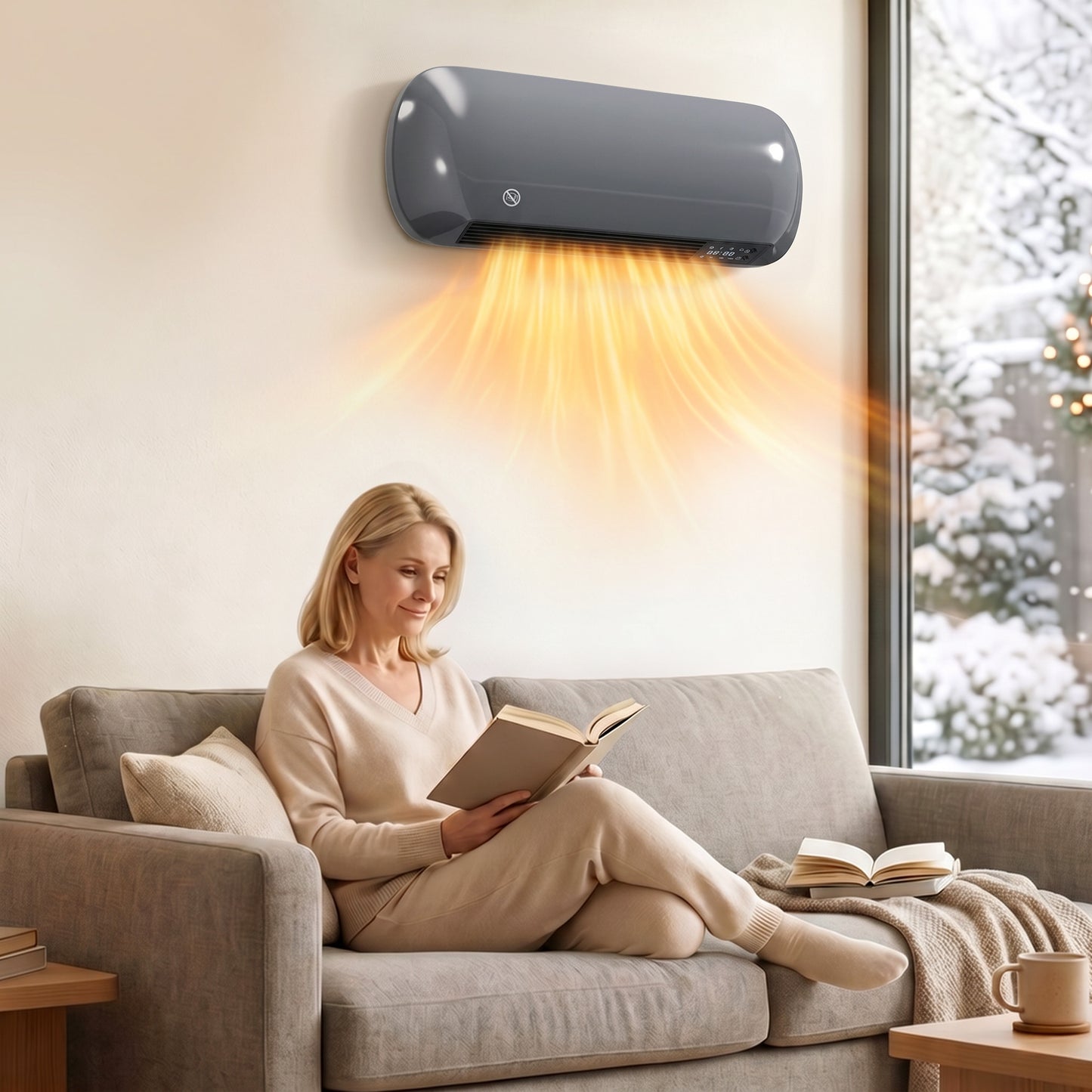 HOMCOM 2000W Wall Mounted Ceramic Space Heater With Remote Control