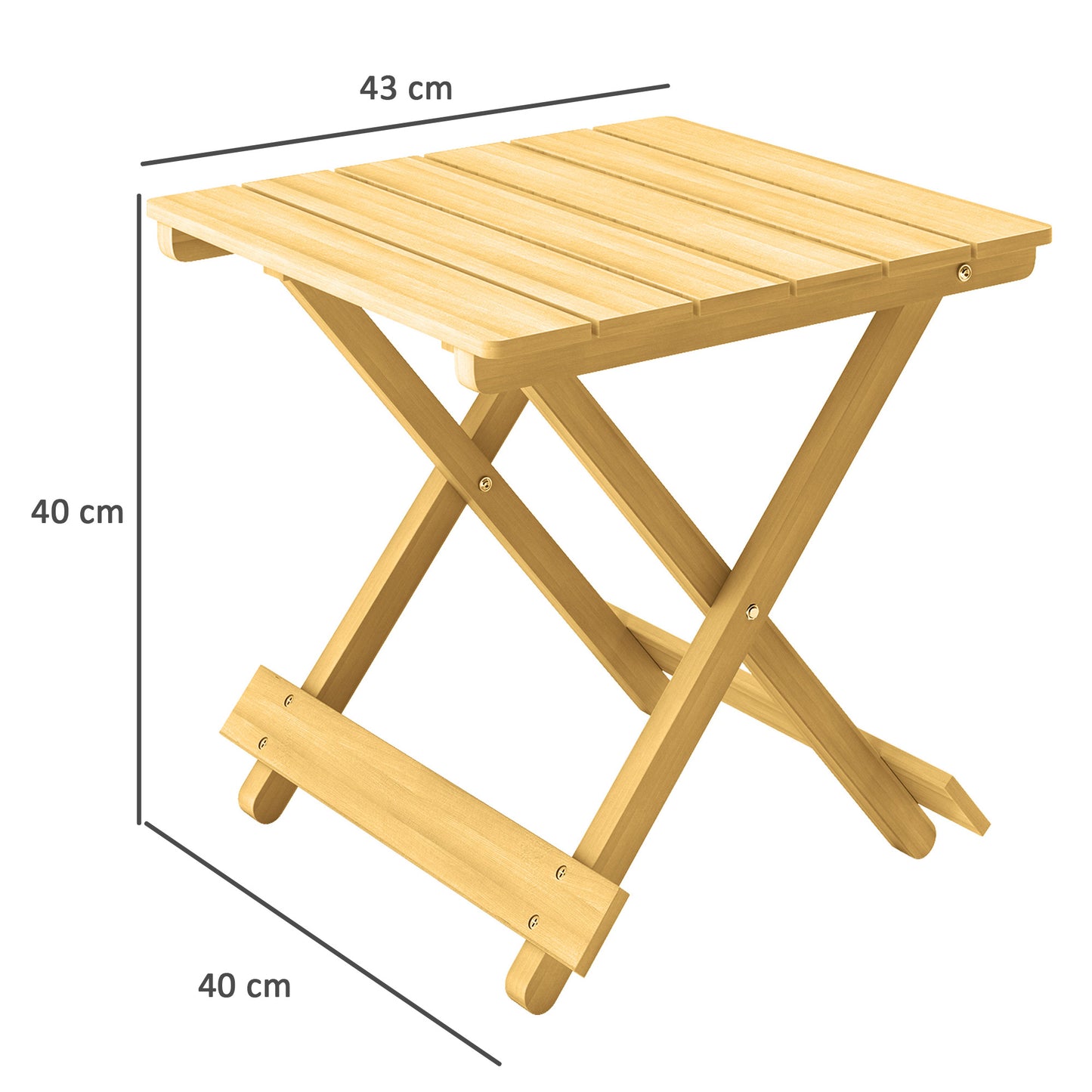 Outsunny Wooden Foldable Outdoor Coffee Table for Garden Or Patio with Slatted Top in Fir Wood