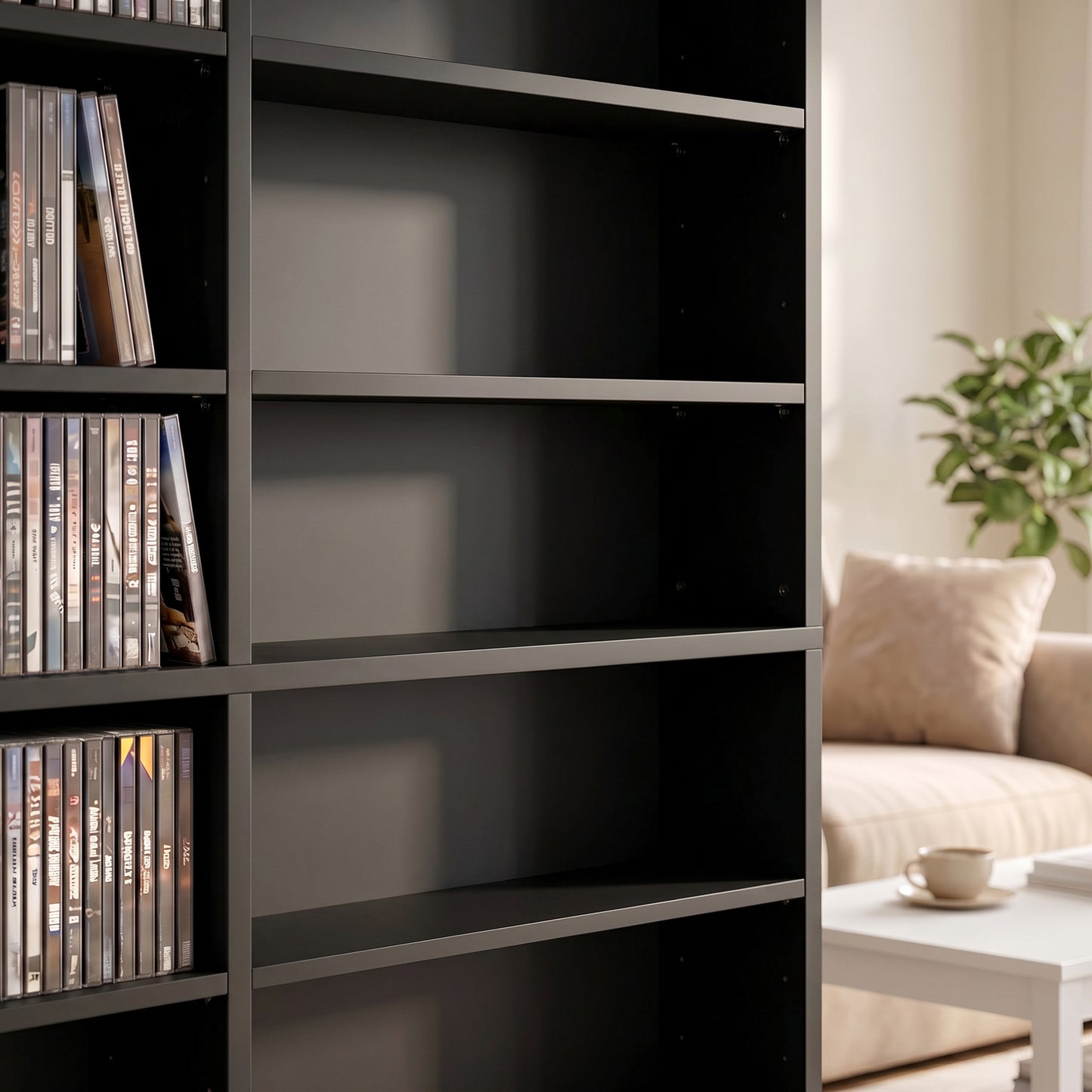 HOMCOM 1032 CD 594 DVD Blu-ray Storage Unit with 24 Compartments and 18 Adjustable Shelves Black
