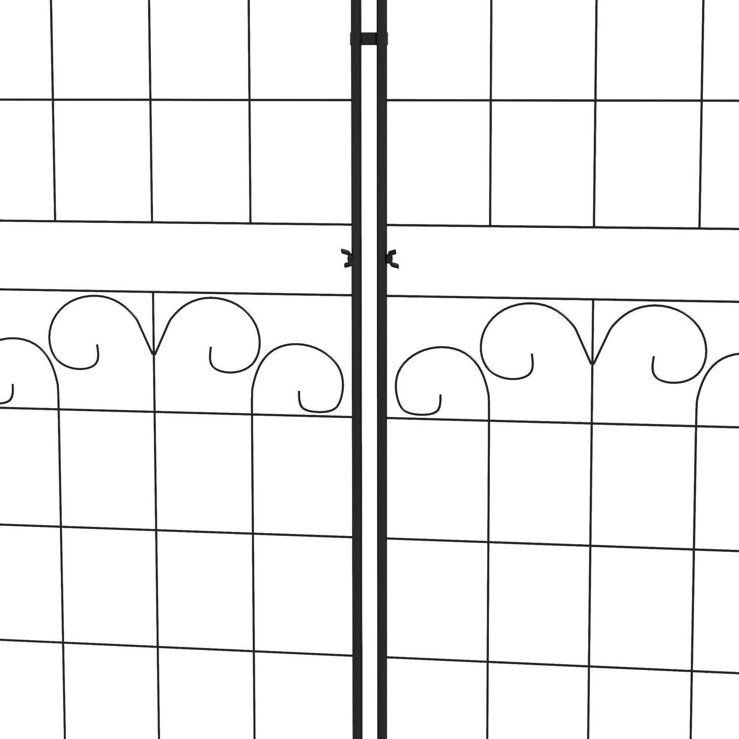 Outsunny Metal Trellis Set of 2, Garden Trellis for Climbing Plants Support Frames, Floral Design - ALL4U RETAILER LTD