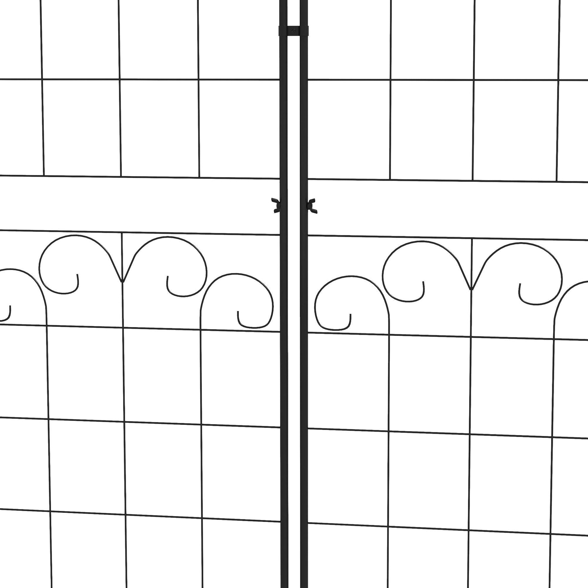 Outsunny Metal Trellis Set of 2, Garden Trellis for Climbing Plants Support Frames, Floral Design - ALL4U RETAILER LTD