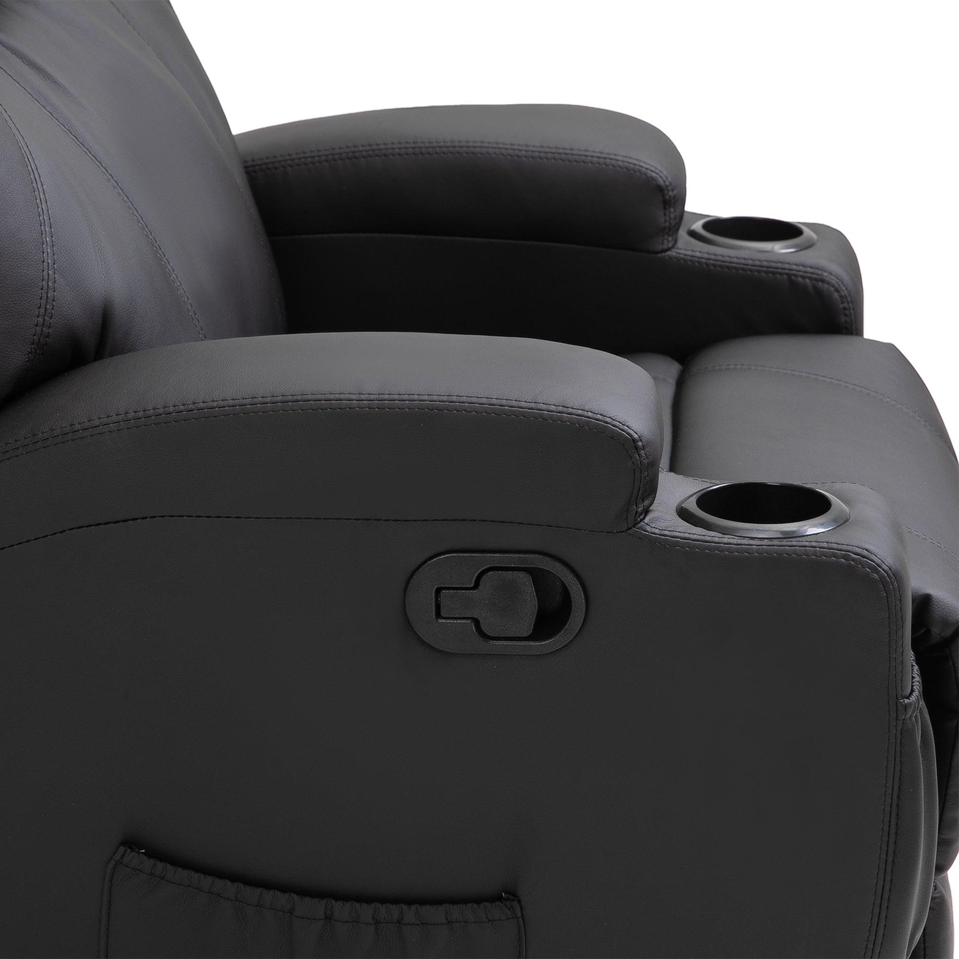 HOMCOM Black PU Leather Recliner Massage Chair - ALL4U RETAILER LTD