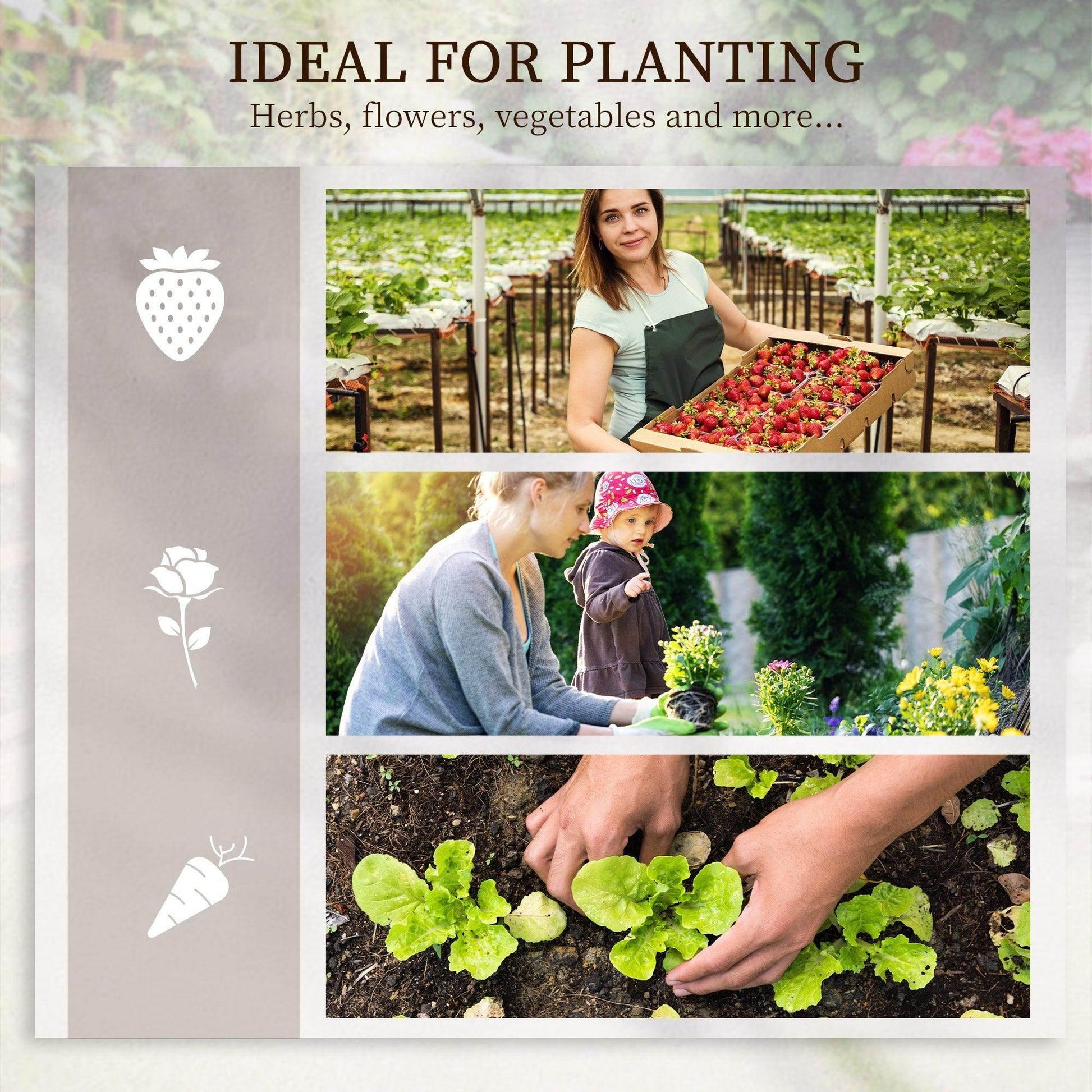 Outsunny 3 Tier Wooden Garden Planters with Trellis for Vine Climbing Plants - ALL4U RETAILER LTD