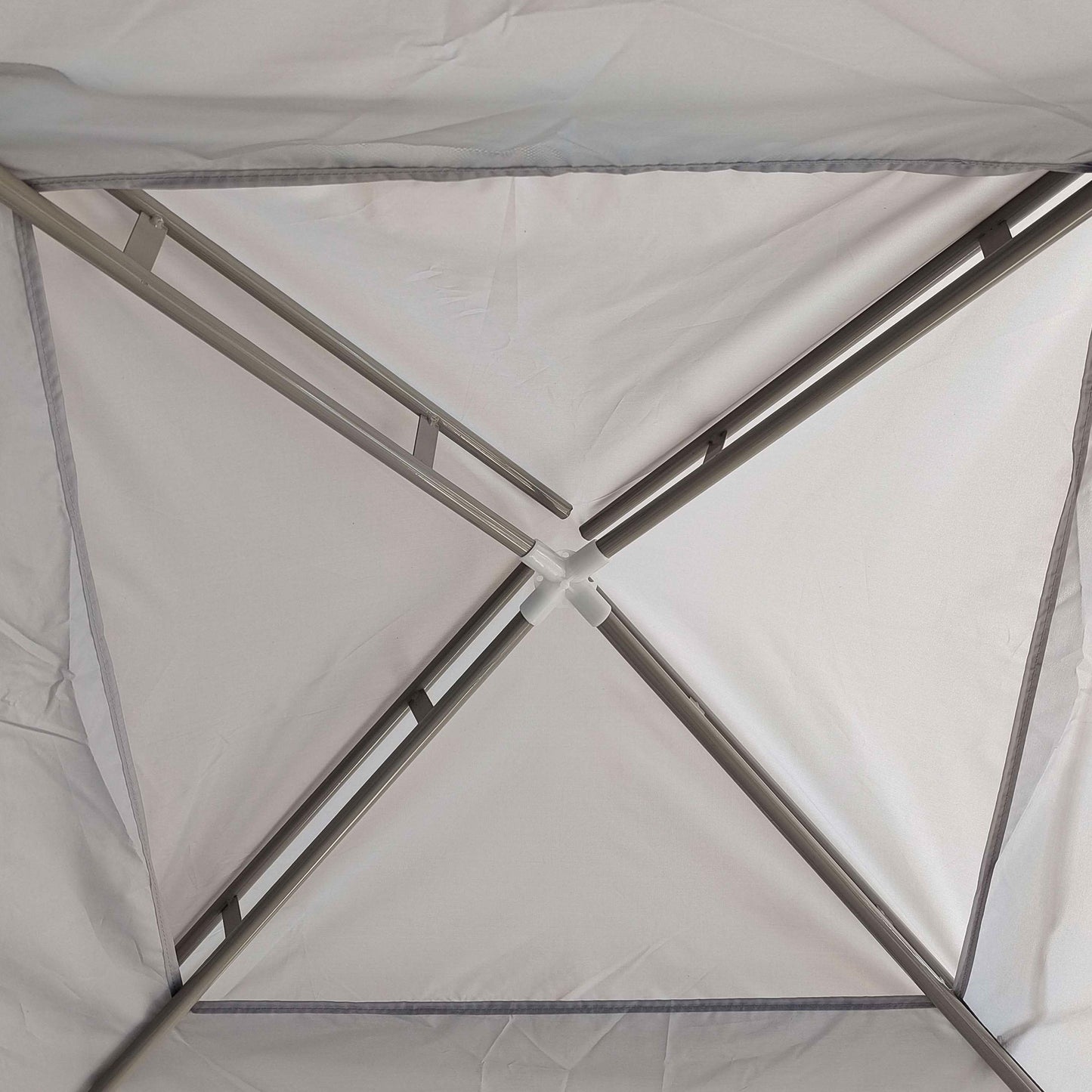 Outsunny 3 x 3 M Gazebo With Netting Mesh Sidewalls Double Tier Roof Patio Canopy Outdoor Event Shelter Light Grey