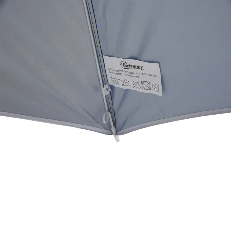 Outsunny 88" Arc 2.2M Blue Fishing Umbrella Beach Parasol with Sides - Brolly Shelter Canopy Shade, Includes FREE Carry Bag - ALL4U RETAILER LTD