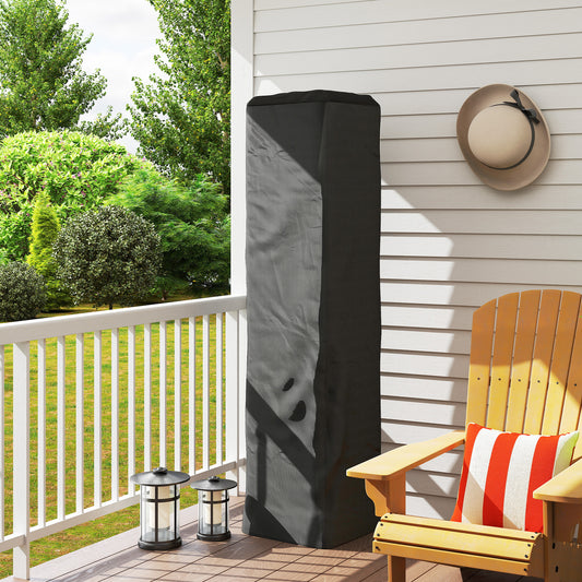 Outsunny Gas Pyramid Patio Heater Cover Full Length Outdoor Protector UPF 30 Plus Oxford Fabric With Zipper Black