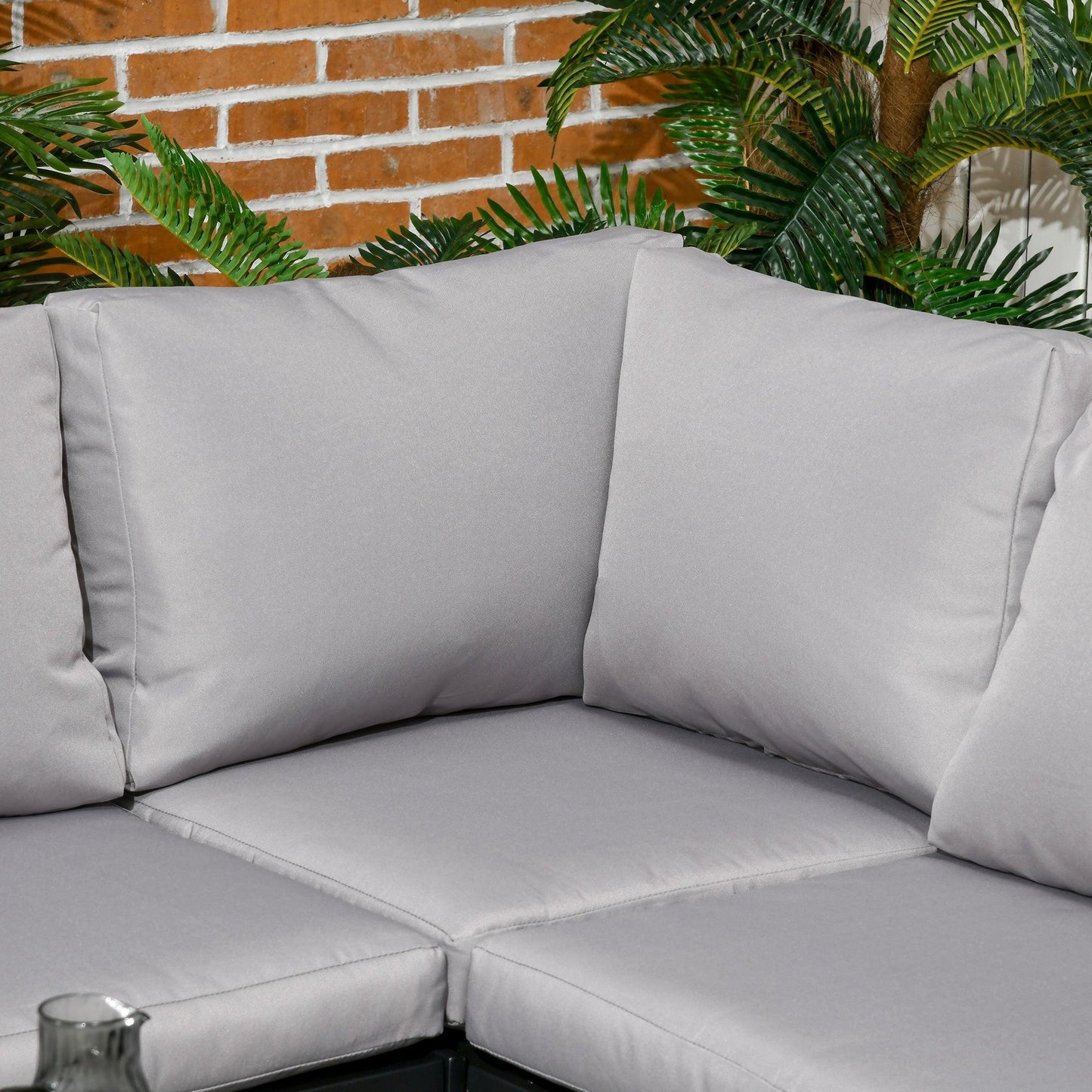 Outsunny 4 Piece Garden Furniture Set w/ Breathable Mesh Pocket, Light Grey - ALL4U RETAILER LTD