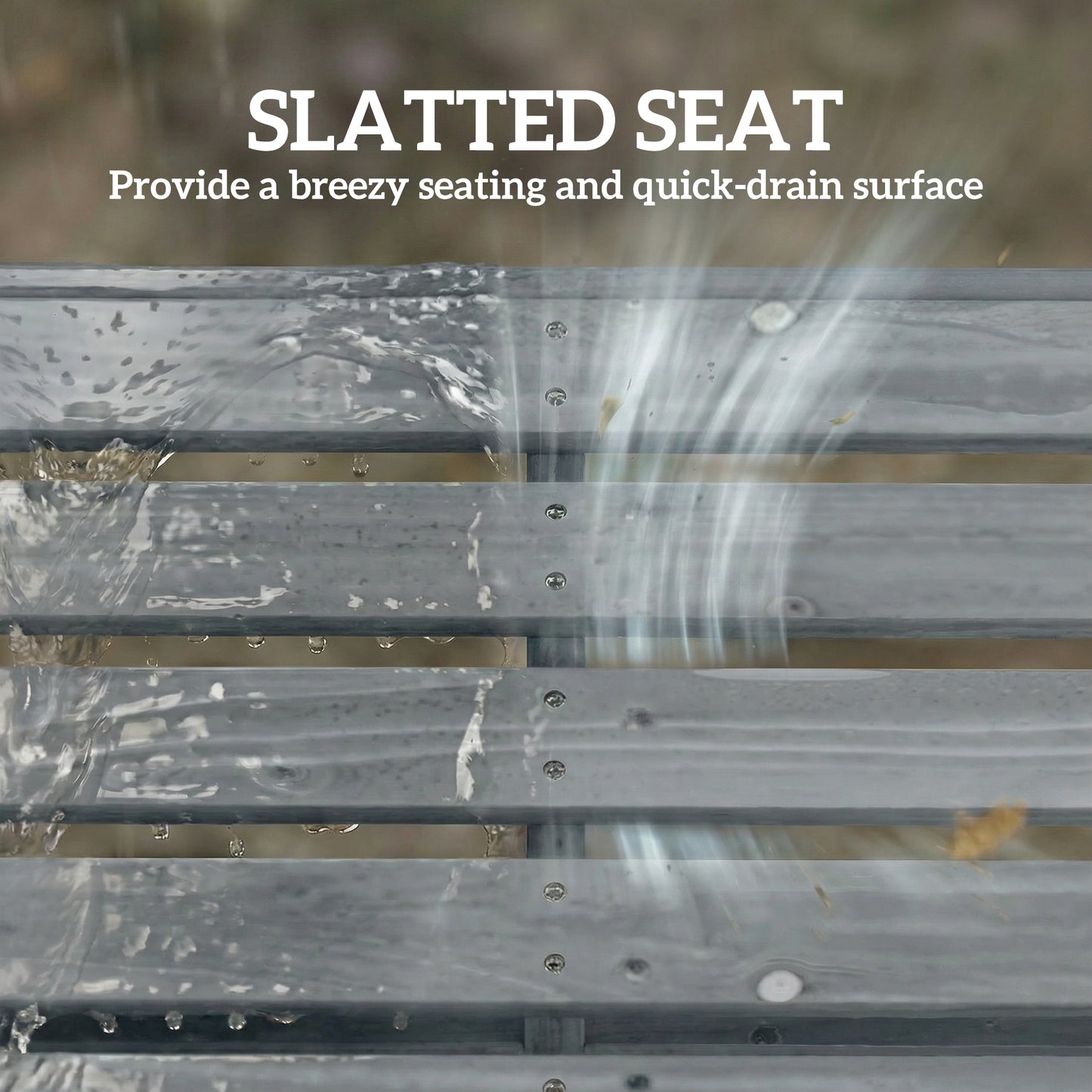 Outsunny Wooden Outdoor Bench 2 Seater Garden Bench Backless Patio Bench With Slatted Curved Seat Grey Embossed Finish