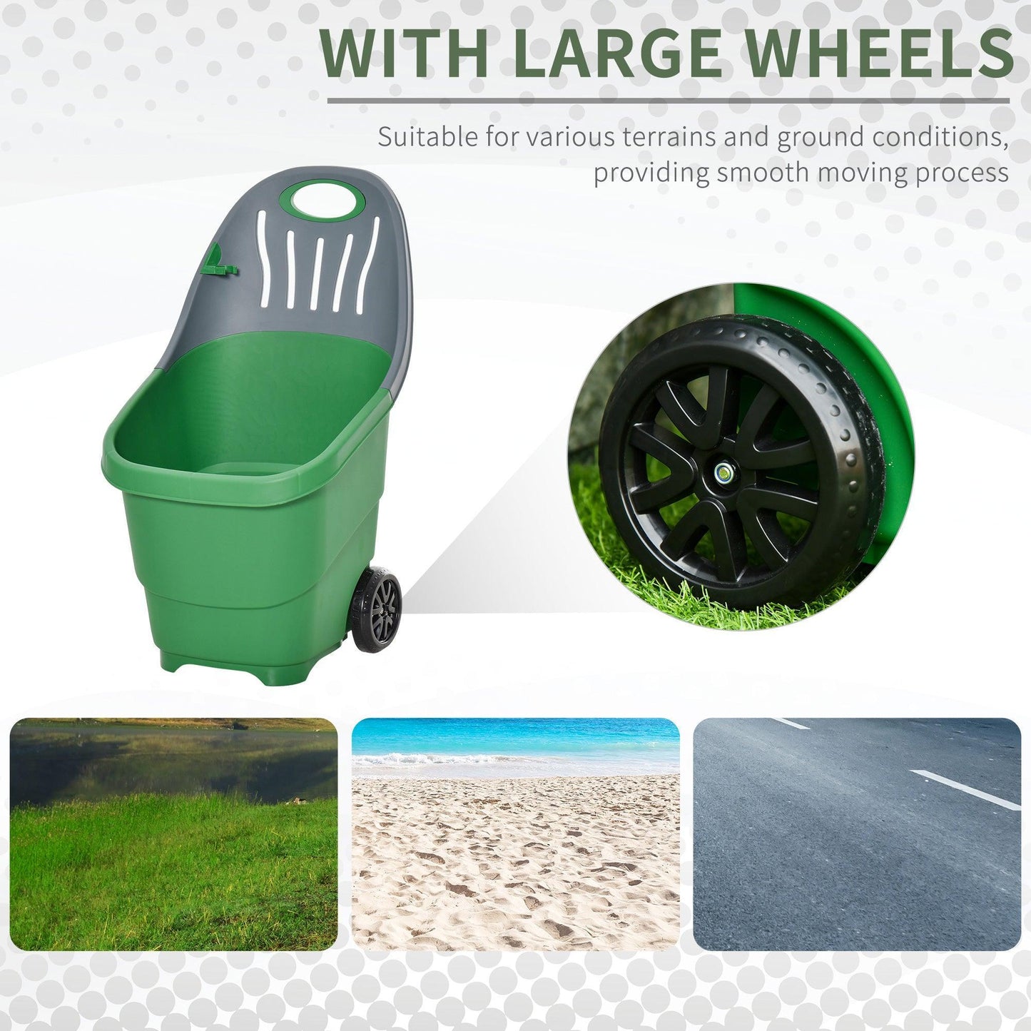 Outsunny Garden Cart Barrow Wheels - Lightweight and Easy to Move - ALL4U RETAILER LTD