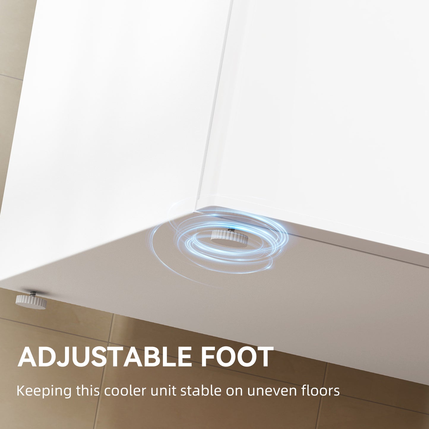 HOMCOM 88L Under Counter Fridge Freezer White With 5 Setting Temperature Control And 3 Star Freezer