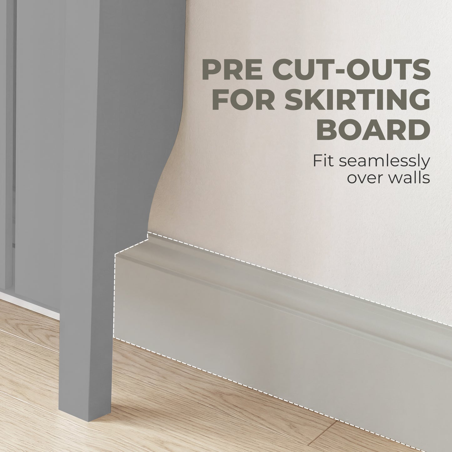 HOMCOM Rustic Grey Radiator Cover 93 By 88.5 Cm MDF Vertical Slat Design For Efficient Heat Escape