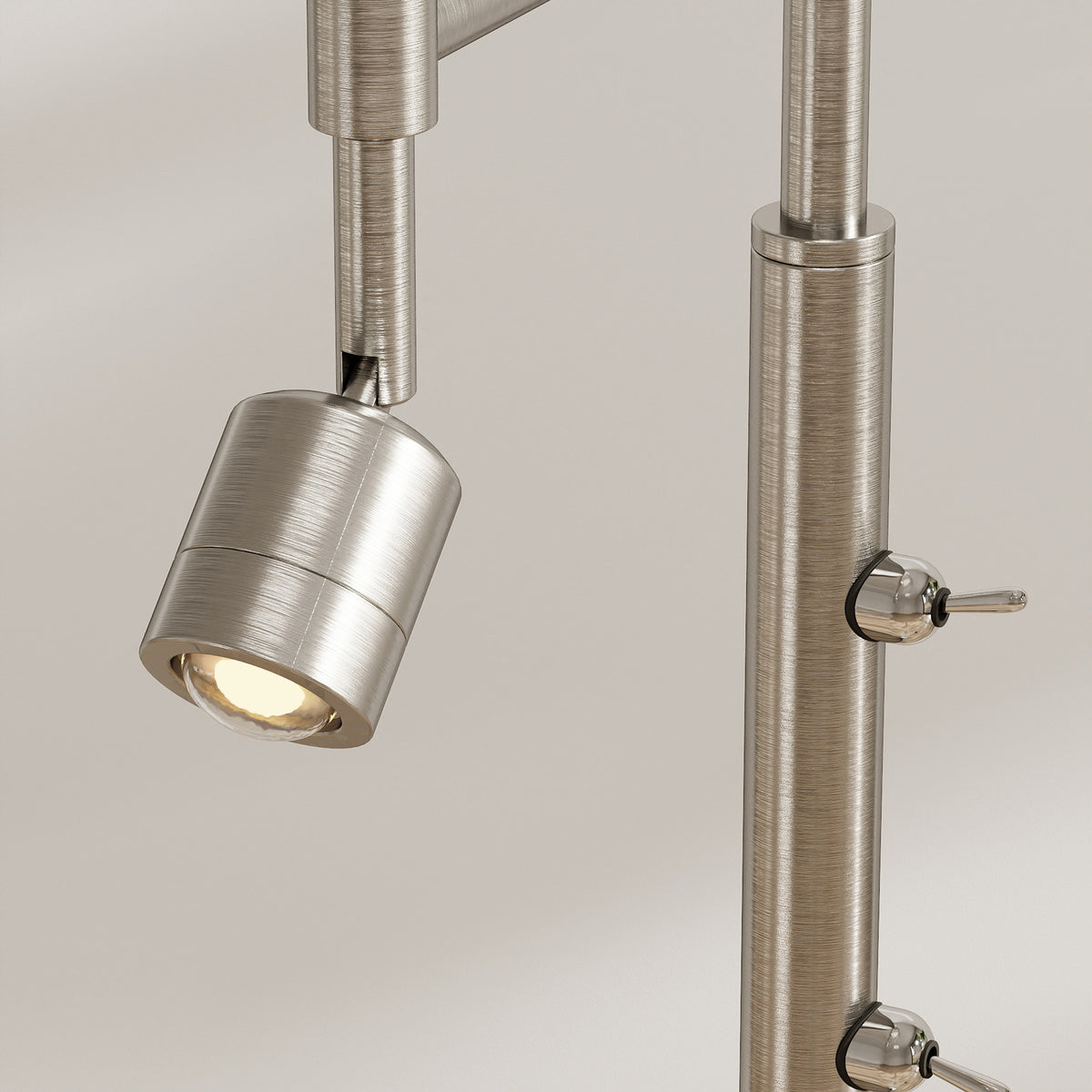 Homcom Modern Floor Lamp With Reading Light And Satin Nickel Finish