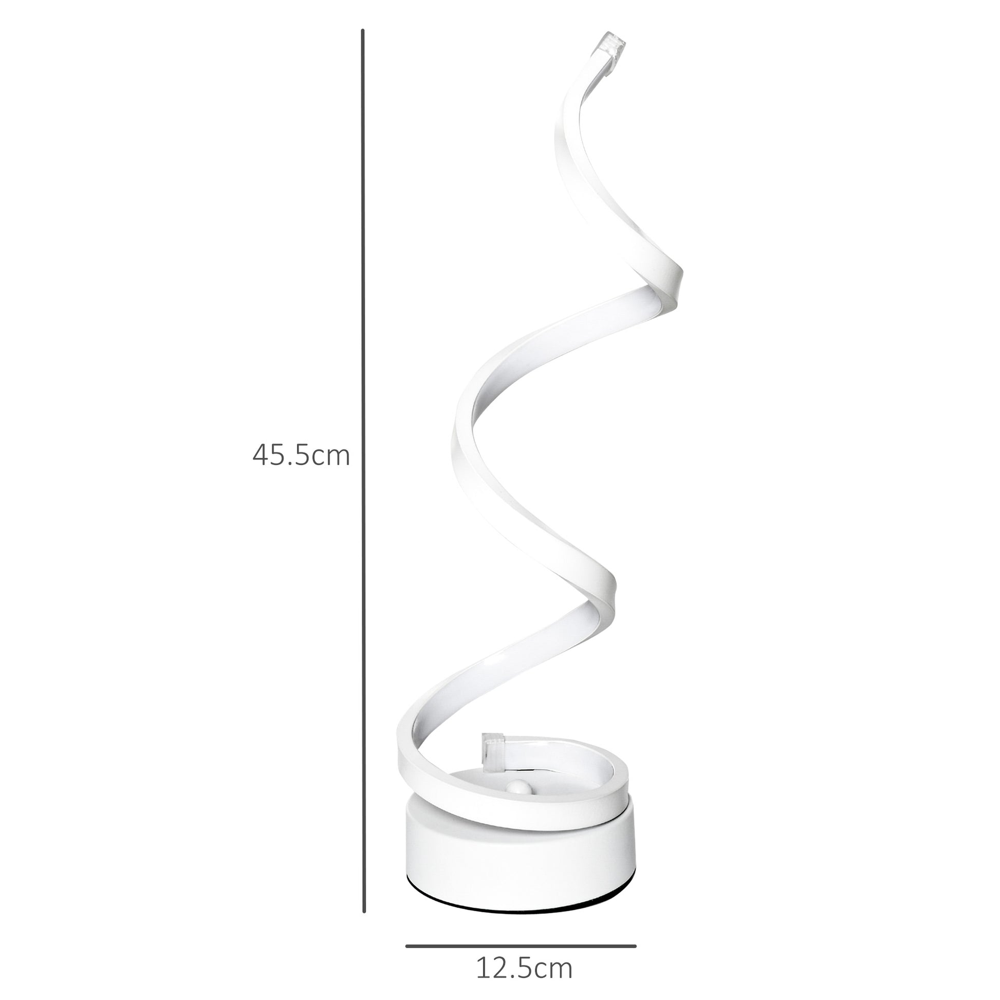 HOMCOM Set of 2 Stylish LED Spiral Table Lamps with Stable Metal Base for Home and Office - ALL4U RETAILER LTD